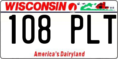 WI license plate 108PLT
