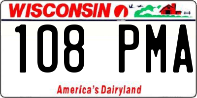 WI license plate 108PMA