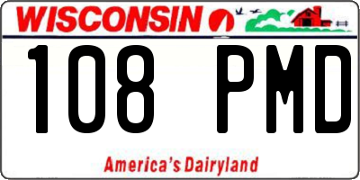 WI license plate 108PMD