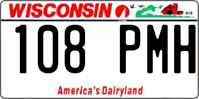 WI license plate 108PMH