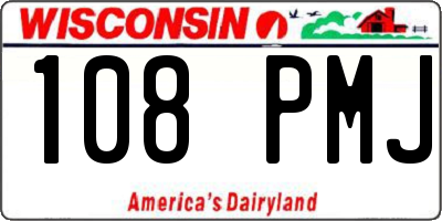 WI license plate 108PMJ
