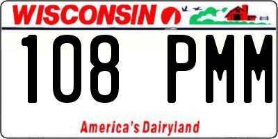 WI license plate 108PMM