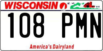 WI license plate 108PMN