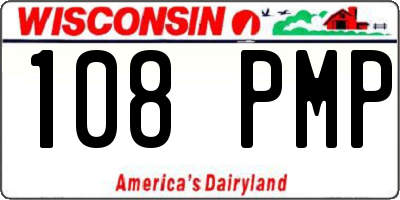 WI license plate 108PMP