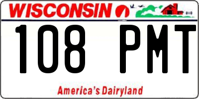 WI license plate 108PMT