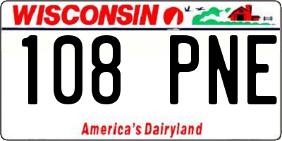 WI license plate 108PNE