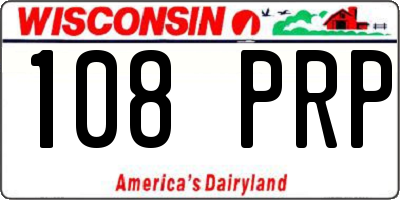 WI license plate 108PRP