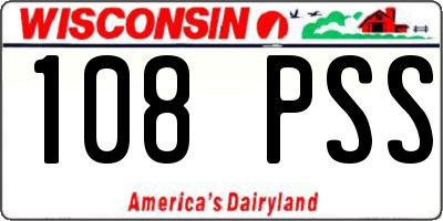 WI license plate 108PSS