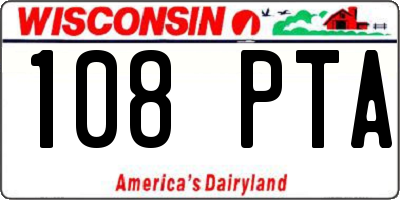 WI license plate 108PTA