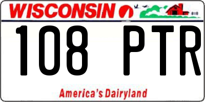 WI license plate 108PTR
