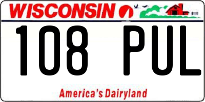 WI license plate 108PUL