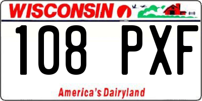 WI license plate 108PXF