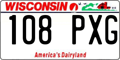 WI license plate 108PXG