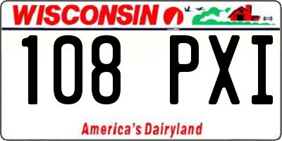 WI license plate 108PXI