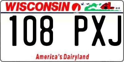 WI license plate 108PXJ