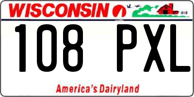 WI license plate 108PXL