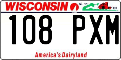 WI license plate 108PXM