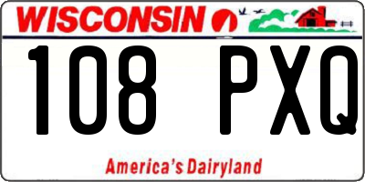 WI license plate 108PXQ