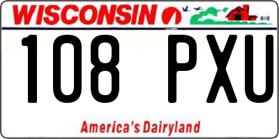WI license plate 108PXU