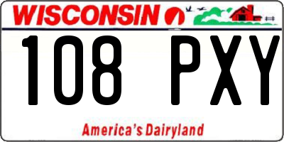 WI license plate 108PXY