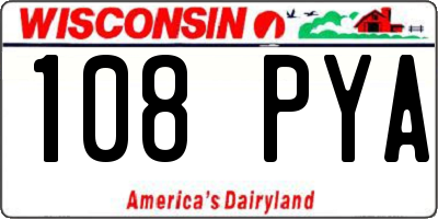 WI license plate 108PYA