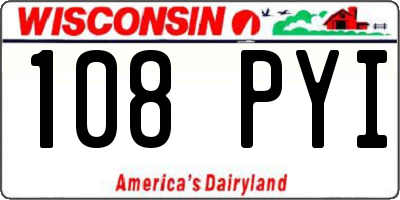 WI license plate 108PYI