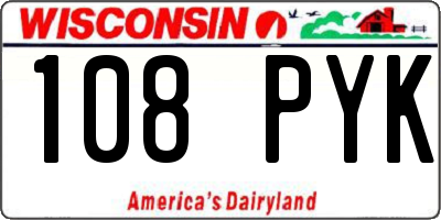 WI license plate 108PYK