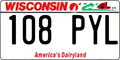 WI license plate 108PYL