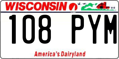 WI license plate 108PYM