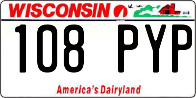 WI license plate 108PYP