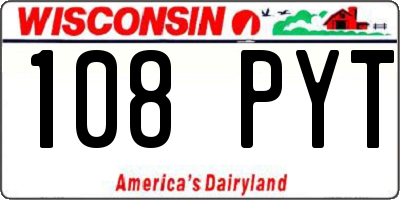 WI license plate 108PYT