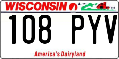 WI license plate 108PYV