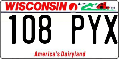 WI license plate 108PYX
