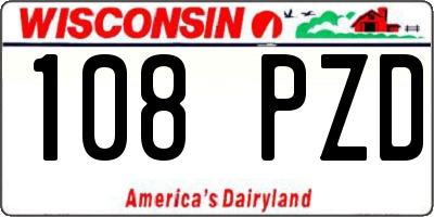 WI license plate 108PZD