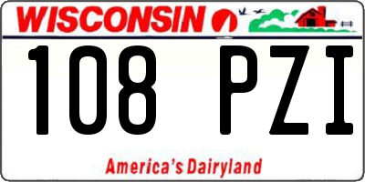 WI license plate 108PZI