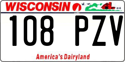 WI license plate 108PZV