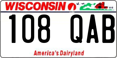 WI license plate 108QAB