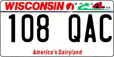 WI license plate 108QAC