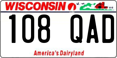 WI license plate 108QAD