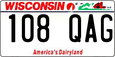 WI license plate 108QAG