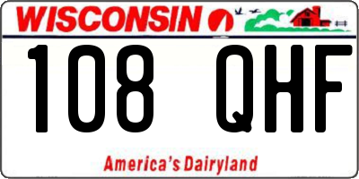 WI license plate 108QHF