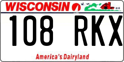 WI license plate 108RKX
