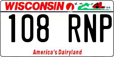 WI license plate 108RNP