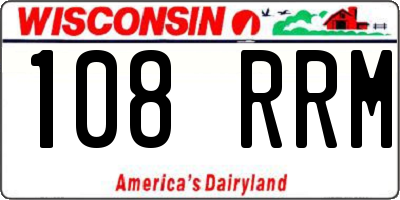 WI license plate 108RRM