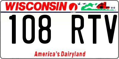 WI license plate 108RTV