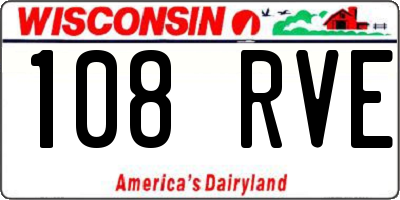 WI license plate 108RVE