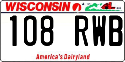 WI license plate 108RWB