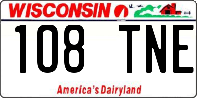 WI license plate 108TNE