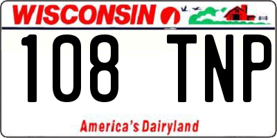WI license plate 108TNP