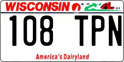 WI license plate 108TPN